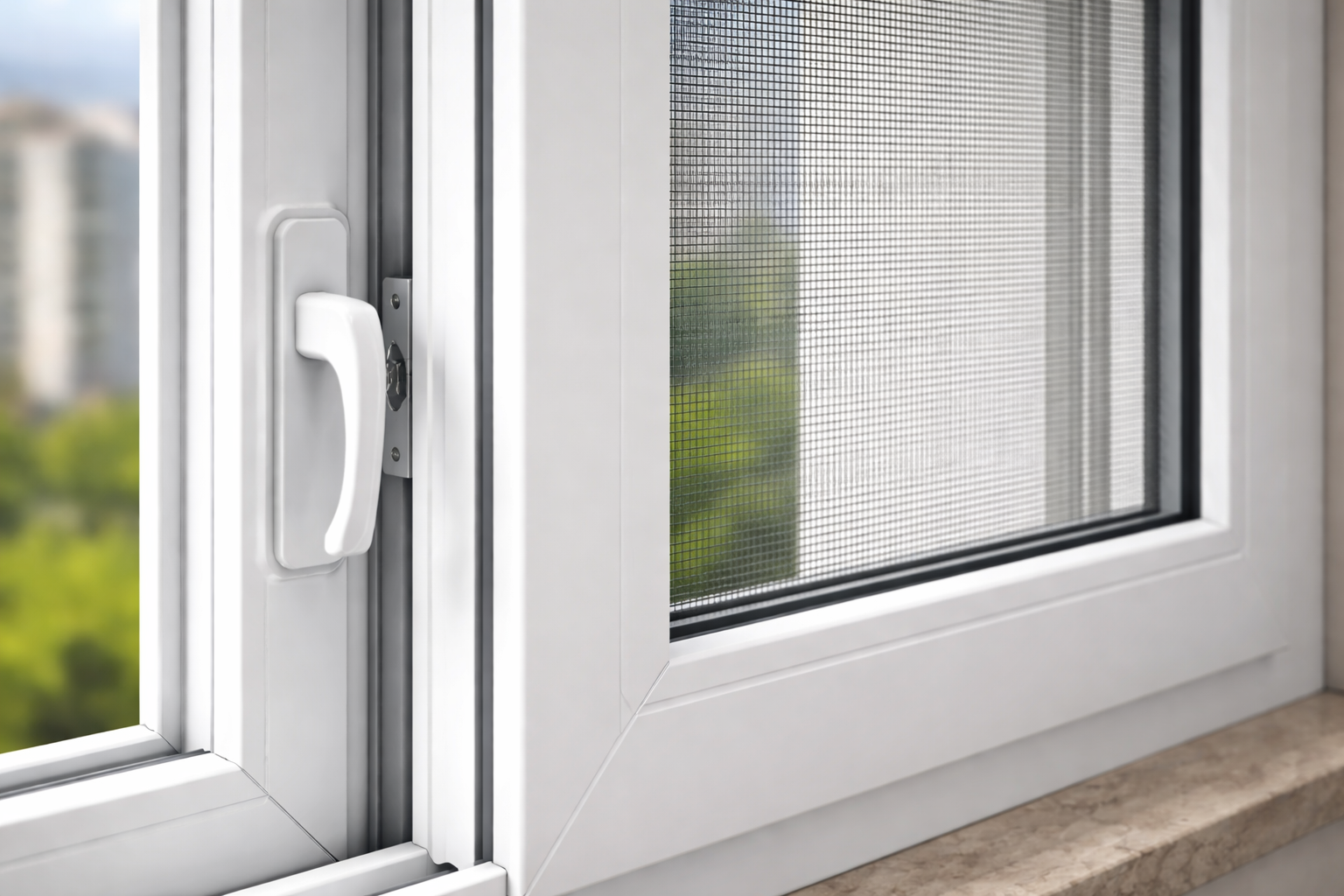 نمای نزدیک از فریم و پانل درب UPVC